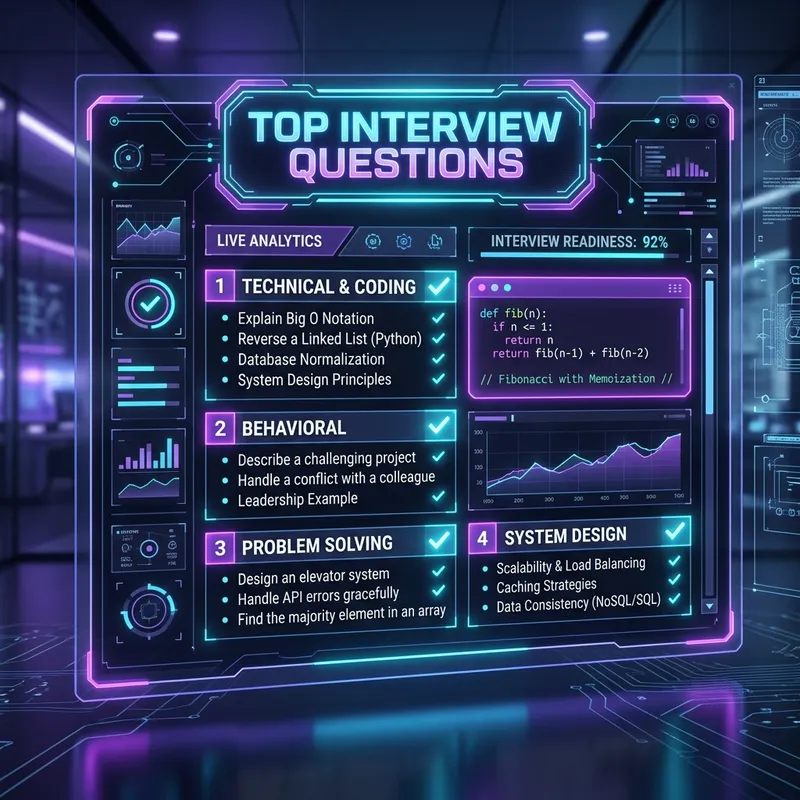 Top Interview Questions dashboard with AI scoring