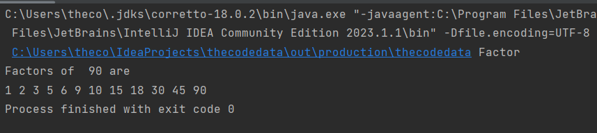 Java Program for Factors of a Number 